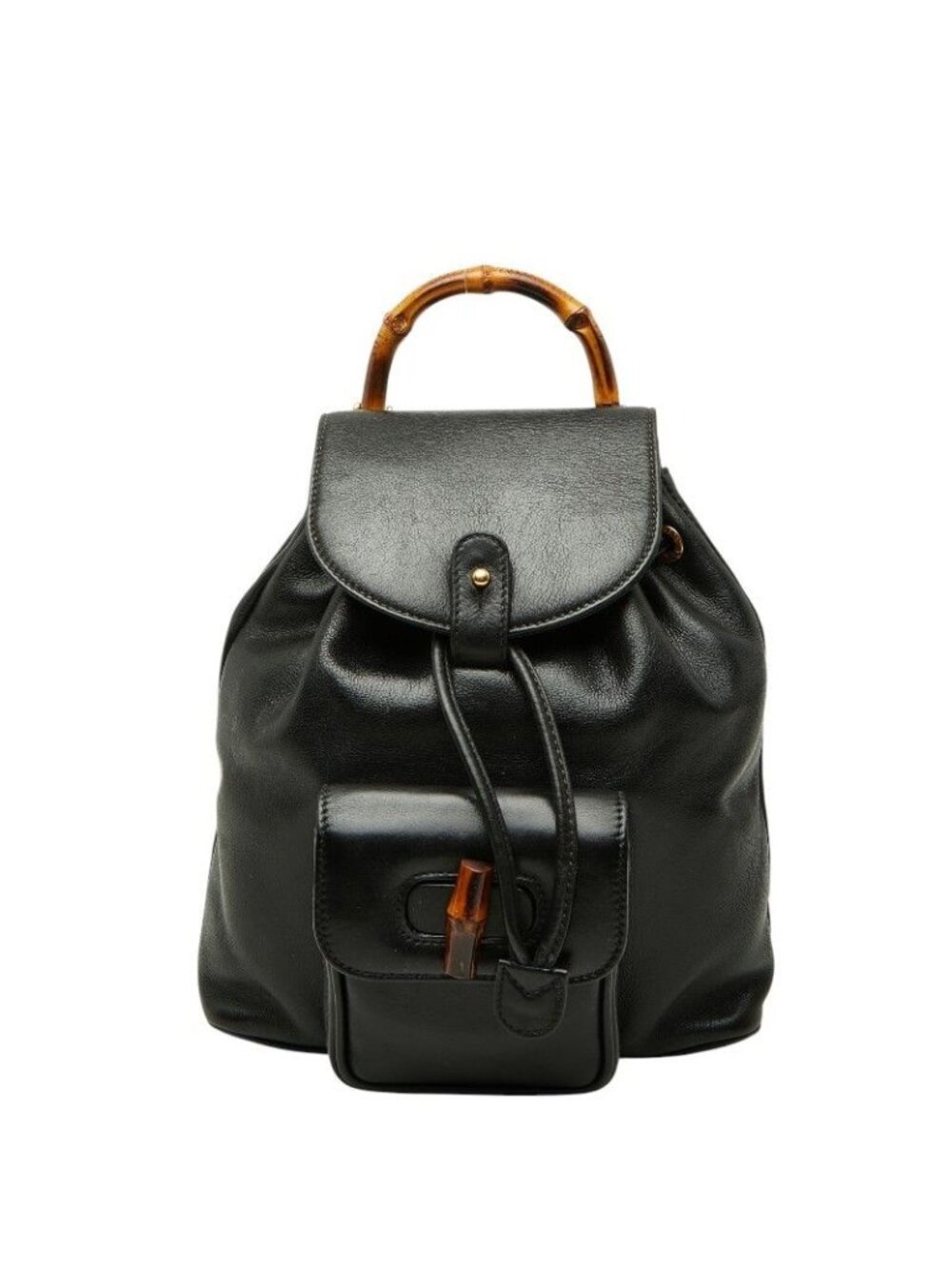 Gucci Bambu Backpack 003 Black Leather